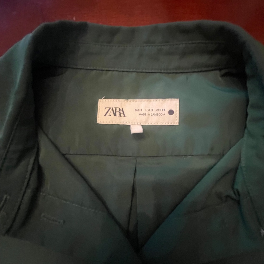 Zara Black and green Button Down Shirt - Picture 8 of 9